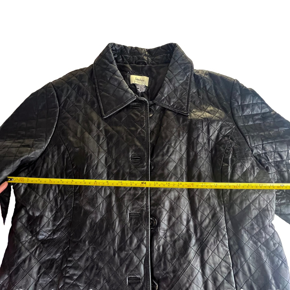 Neiman Marcus Exclusive Quilted Lamb Leather Jacket Women’s 2X Black Quiet Lux - Picture 11 of 14